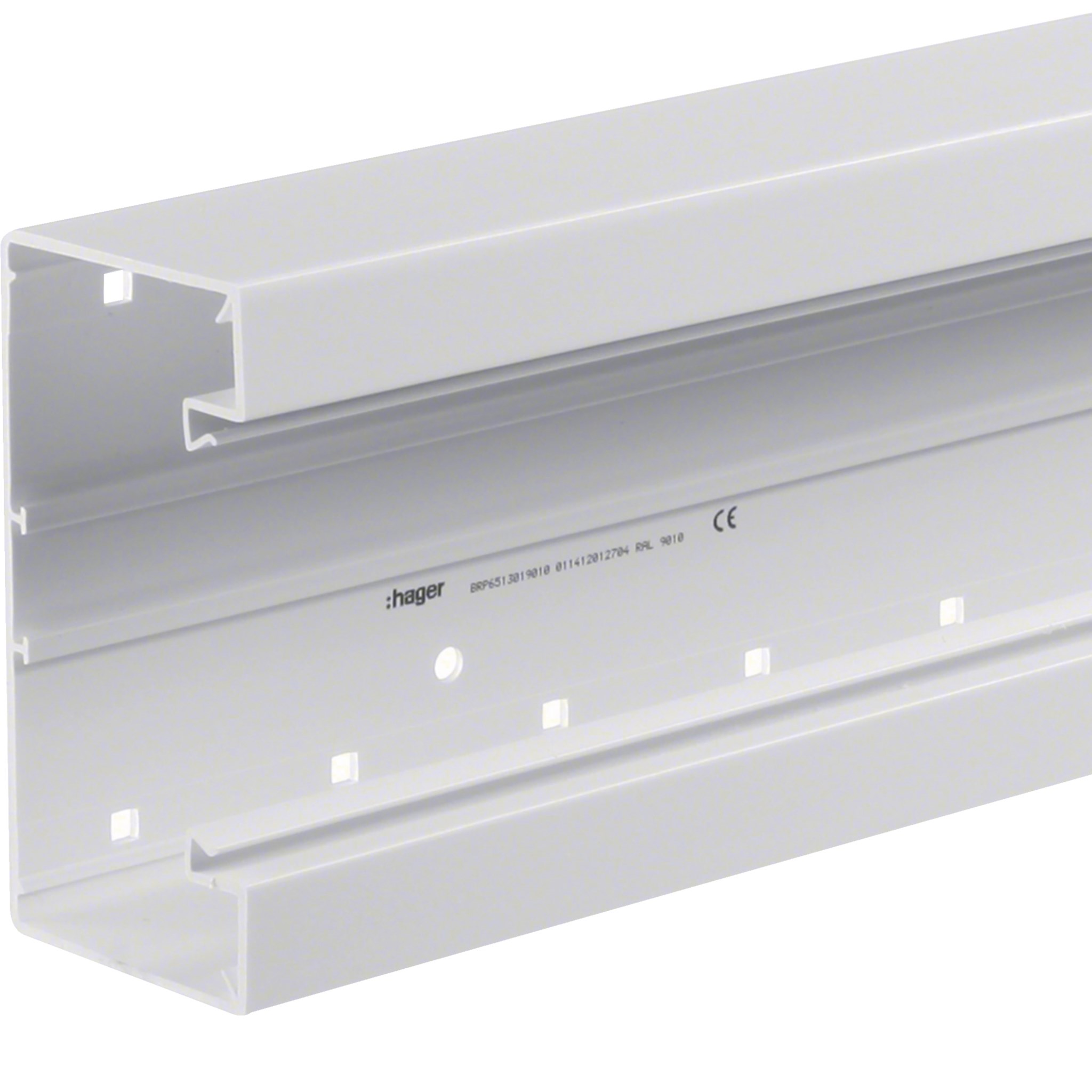 PVC Grundprofil Brüstungskanal 65 x 130 mm verkehrsweiß