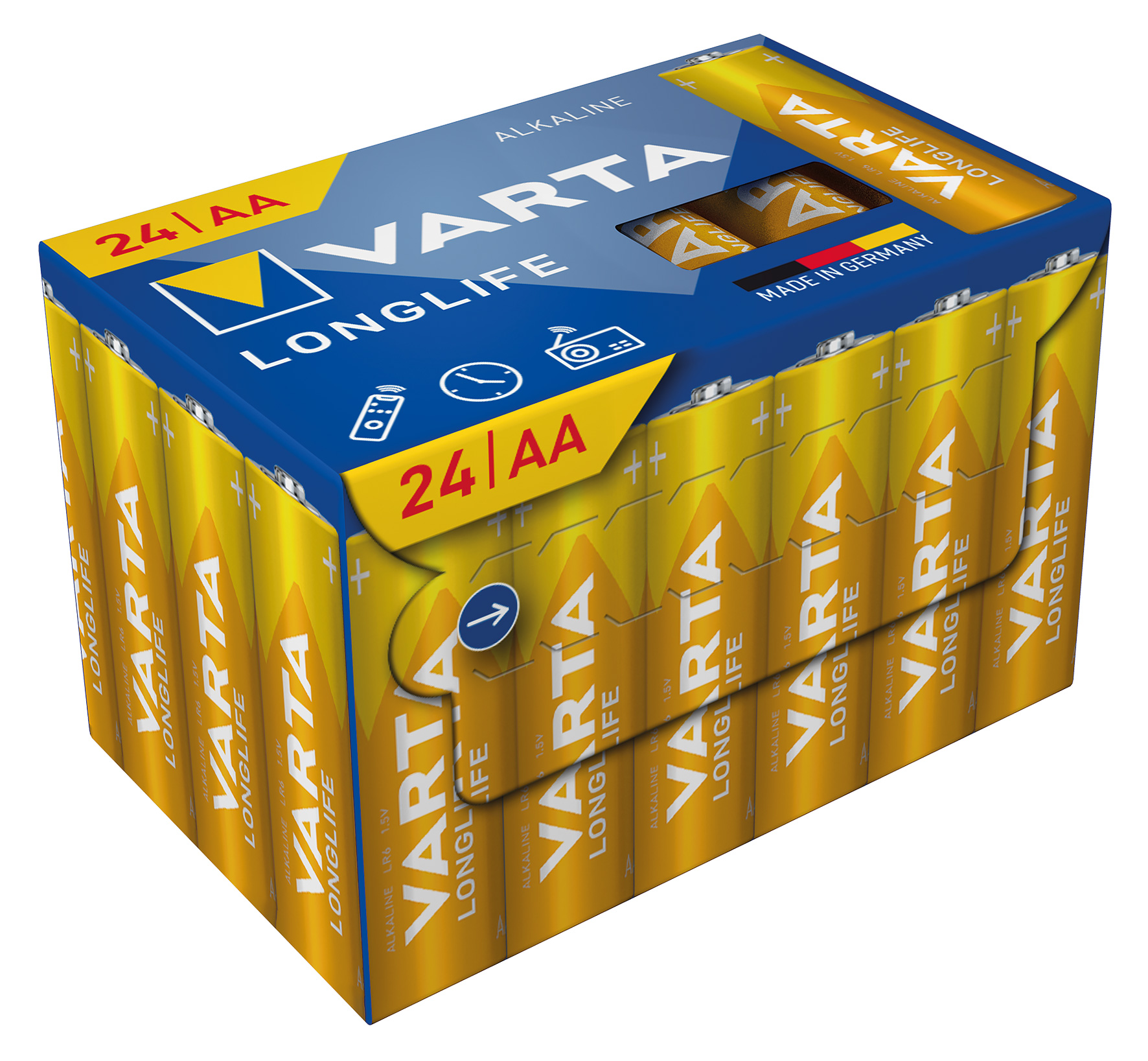 Varta Longlife Alkaline Mignon Cube Pack 24 x AA / 1,5 V / MN1500 - 24er