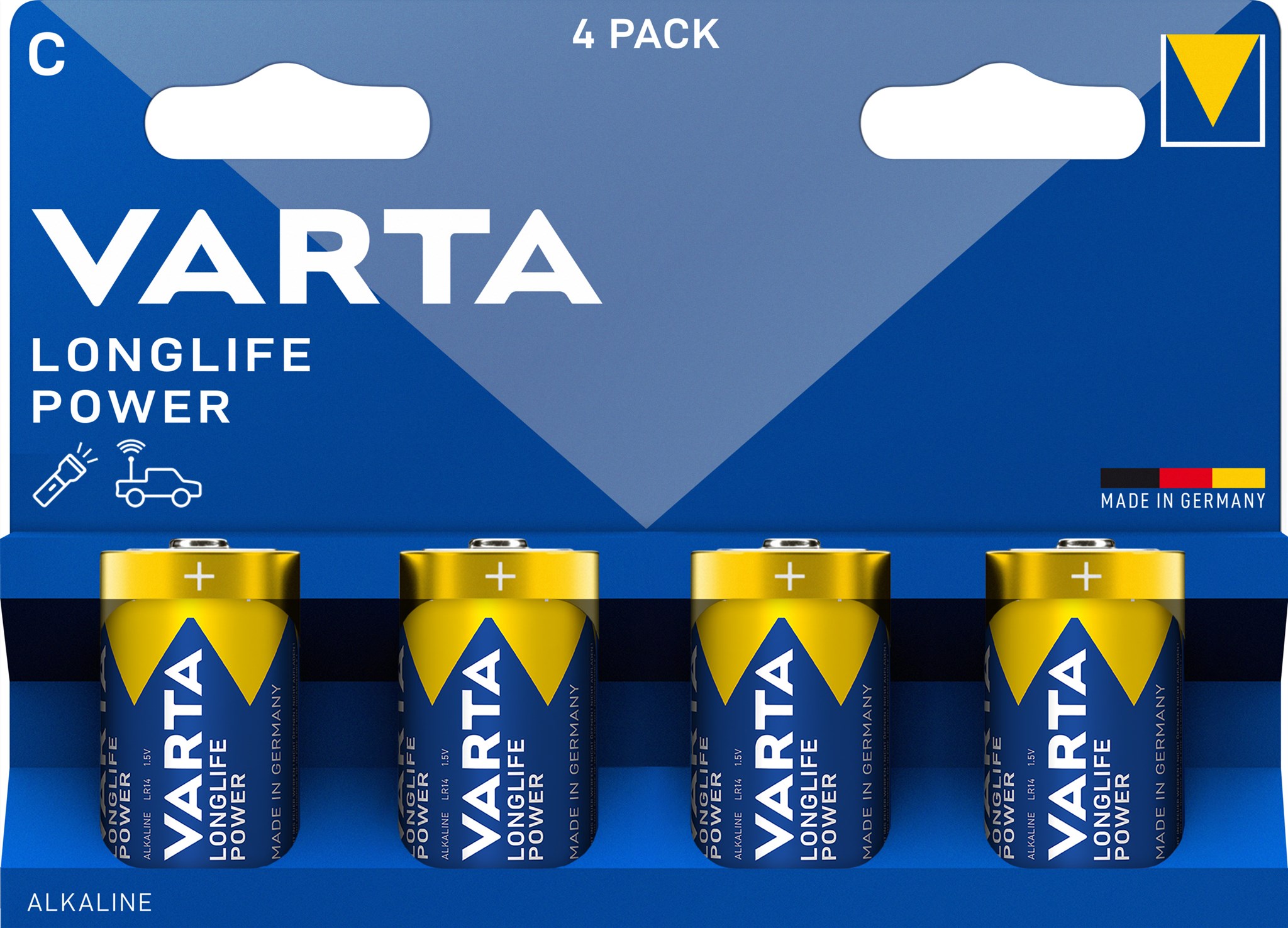 Varta Longlife Power Alkaline Baby Alkali 4er Blister / V4914