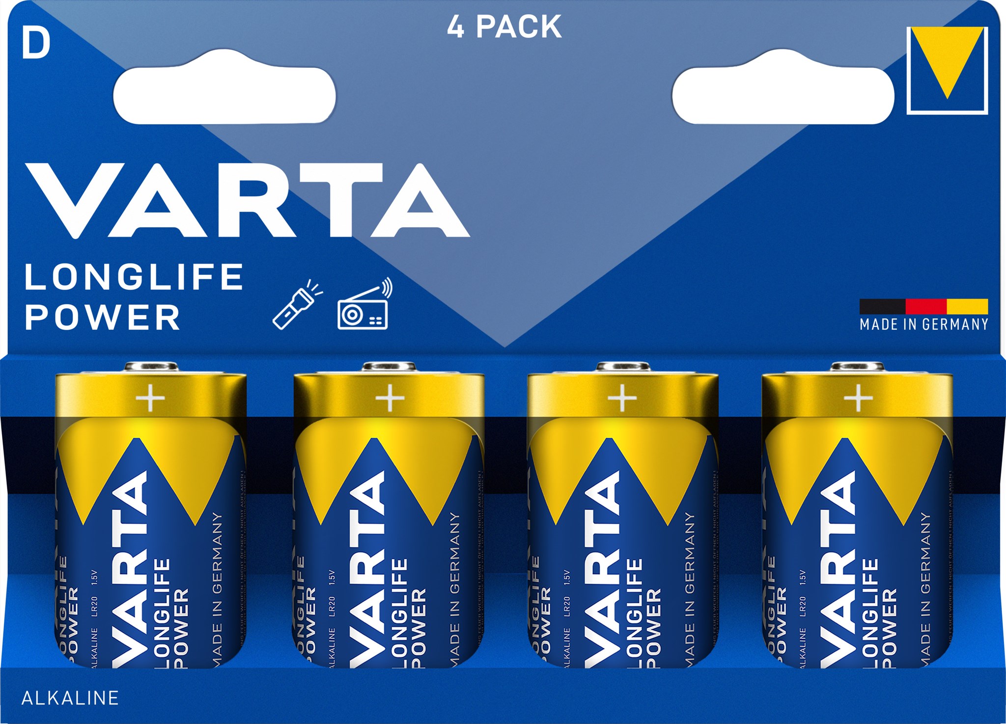 Varta Longlife Power Alkaline D Mono 1,5V / LR20 / MN1300 - 4er Blister / V4920
