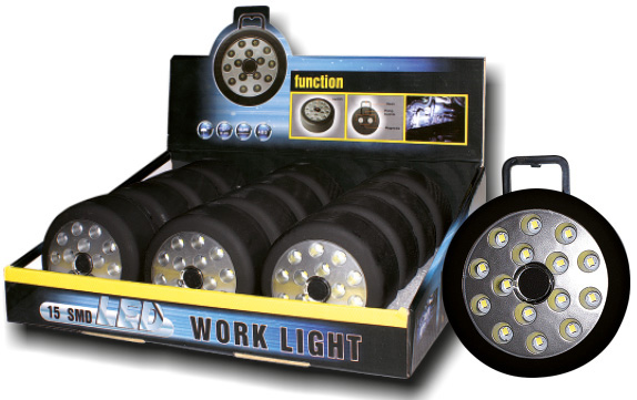 Multifunktionelle 15 SMD LED Arbeitsleuchte mit Magnet und Aufhängung