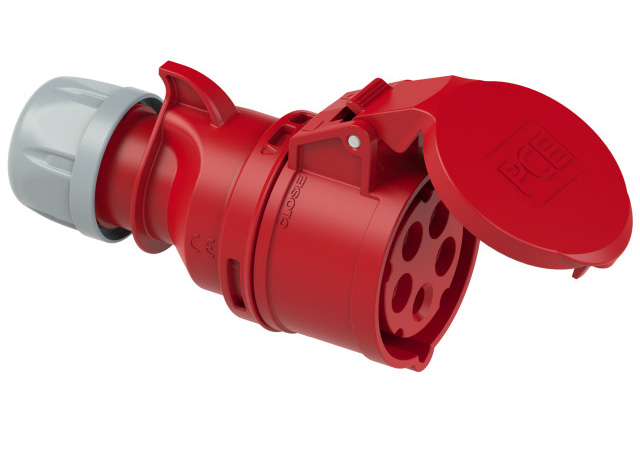 PCE CEE-TWIST Kupplungssteckdose SHARK IP44 / 32A / 5-polig / 6h / 400V mit Schraubklemmen