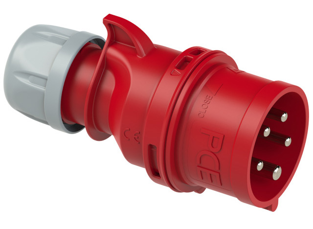 PCE CEE-SHARK Phasenwender CEE-Drehstrom-Stecker IP44 / 16A / 5-polig / 6h / 400V mit Schraubklemmen