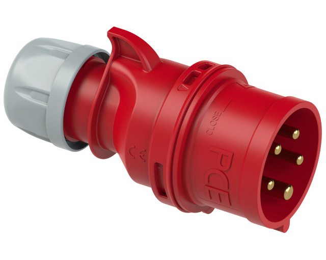 PCE CEE-TWIST Stecker SHARK mit Schraubklemmen IP44 / 32A / 5-polig / 6h / 400V mit Schraubklemmen