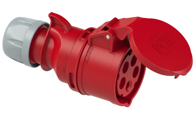 PCE CEE-TWIST Kupplungssteckdose SHARK IP44 / 16A / 5-polig / 6h / 400V mit Schraubklemmen