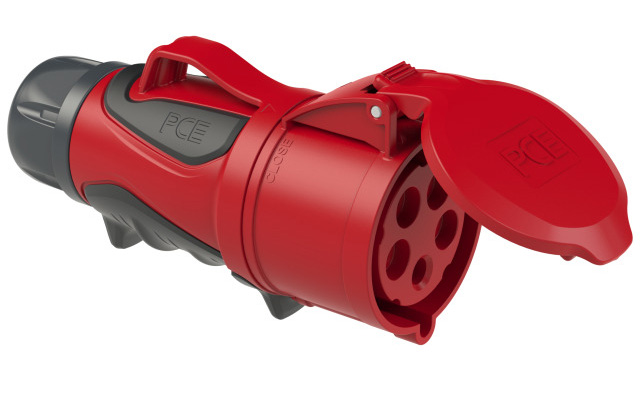 PCE CEE Kupplung Grip mit Schraubklemmen IP44 / 16A / 5polig / 400V / Uhrzeitstellung 6 h