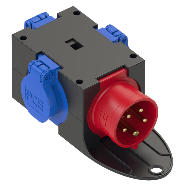 PCE Kompaktverteiler IP44 Ausgang: 1 CEE-Gerätestecker 16A 5p 400V / 3 x SSD 16A 250V