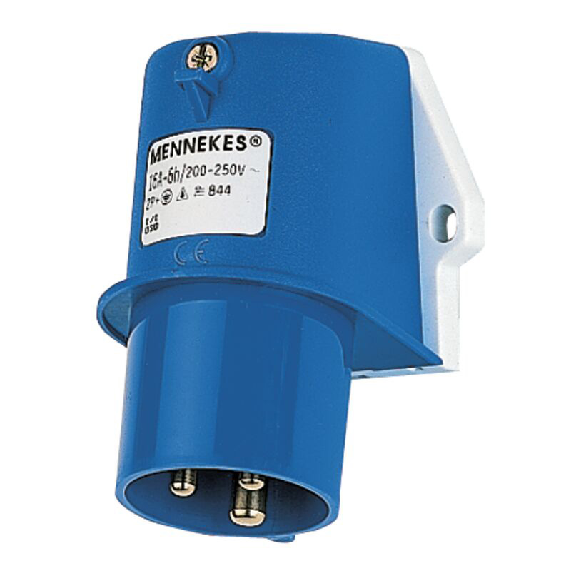 CEEform-Wandgerätestecker 844 / IP44 / 3x16A / 6h / 230V / blau