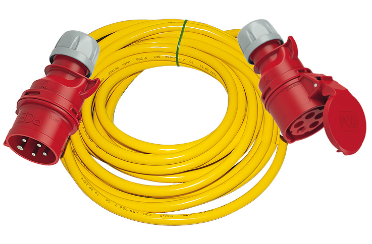 CEE-Verlängerung 16A / 5x2,5 mm2 / 10m mit Stecker 5x16A / 015-6 - 332PC014 +  Kupplung 5x16A / 215-6 - 332PC017