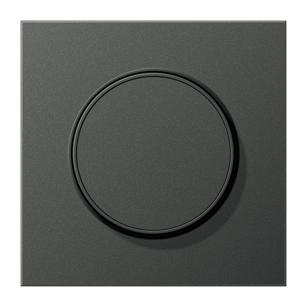 Abdeckung mit Drehknopf 1fach, Aluminium lackiert, Serie LS, anthrazit