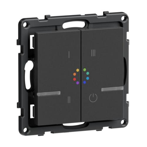 SEANO with Netatmo Batteriebetriebener Wandsender zum Steuern und Abrufen verschiedener Lichtfarben inkl. Abdeckung Anthrazit