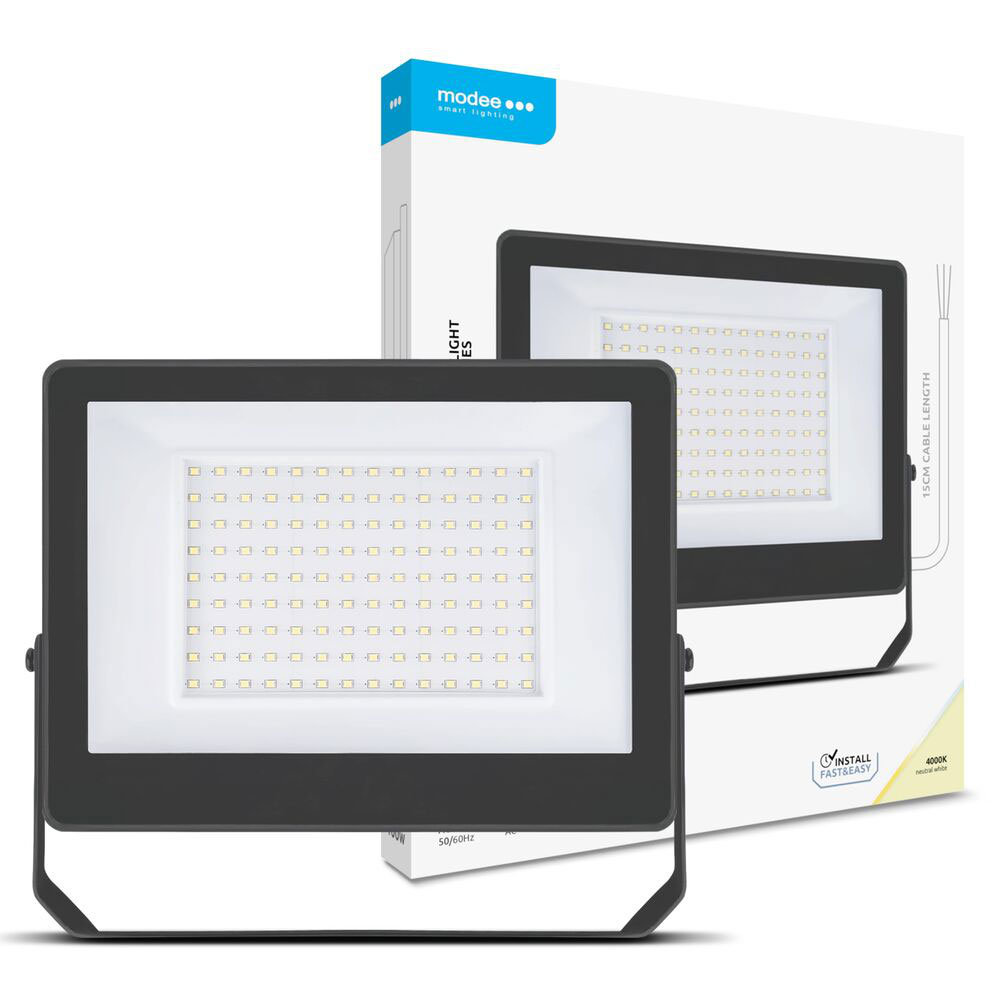 LED Flutlichtstrahler A3 Serie Slim / 100W / 10.000lm / 220-240V / 120° / 4.000K nw / +15cm Kabel / IP65