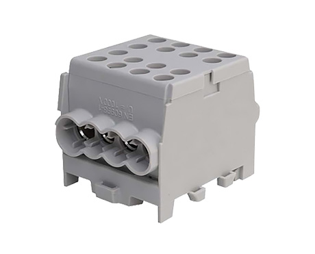 Hauptleitungs-Abzweigklemme HLAK 25-1/6 M2 grau / 1-polig, minimodular / 2 Eingänge, 6 Ausgänge