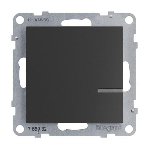 Legrand Seano with Netatmo Vernetzter Schalter inkl. Dimmeroption ohne Neutralleiteranschluss inkl. Abdeckung, Anthrazit