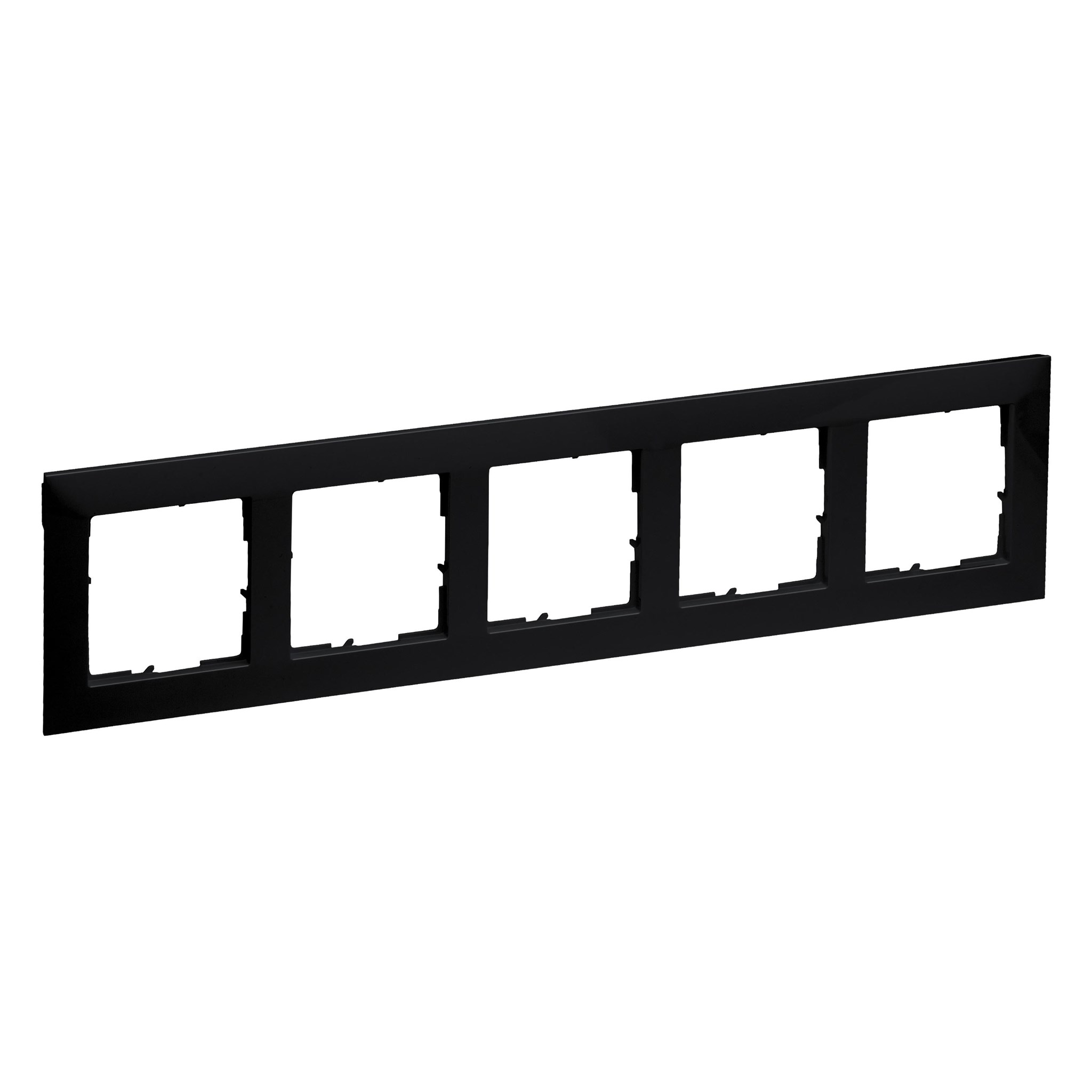 Legrand Seano 5-fach Rahmen, 87 x 372 mm, Schwarz lackiert