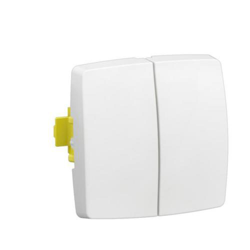 Legrand OTEO Universalschalter 10A mit Steckklemmen zur Verwendung als Doppelwechselschalter oder -taster, Einsatz + Wippe, Weiß