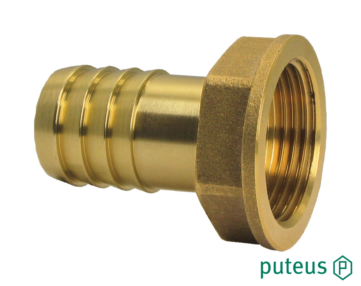 Schlauchverschraubung Messing 3/4 Zoll IG / Gesamtlänge 45 mm /  Ø 20 mm