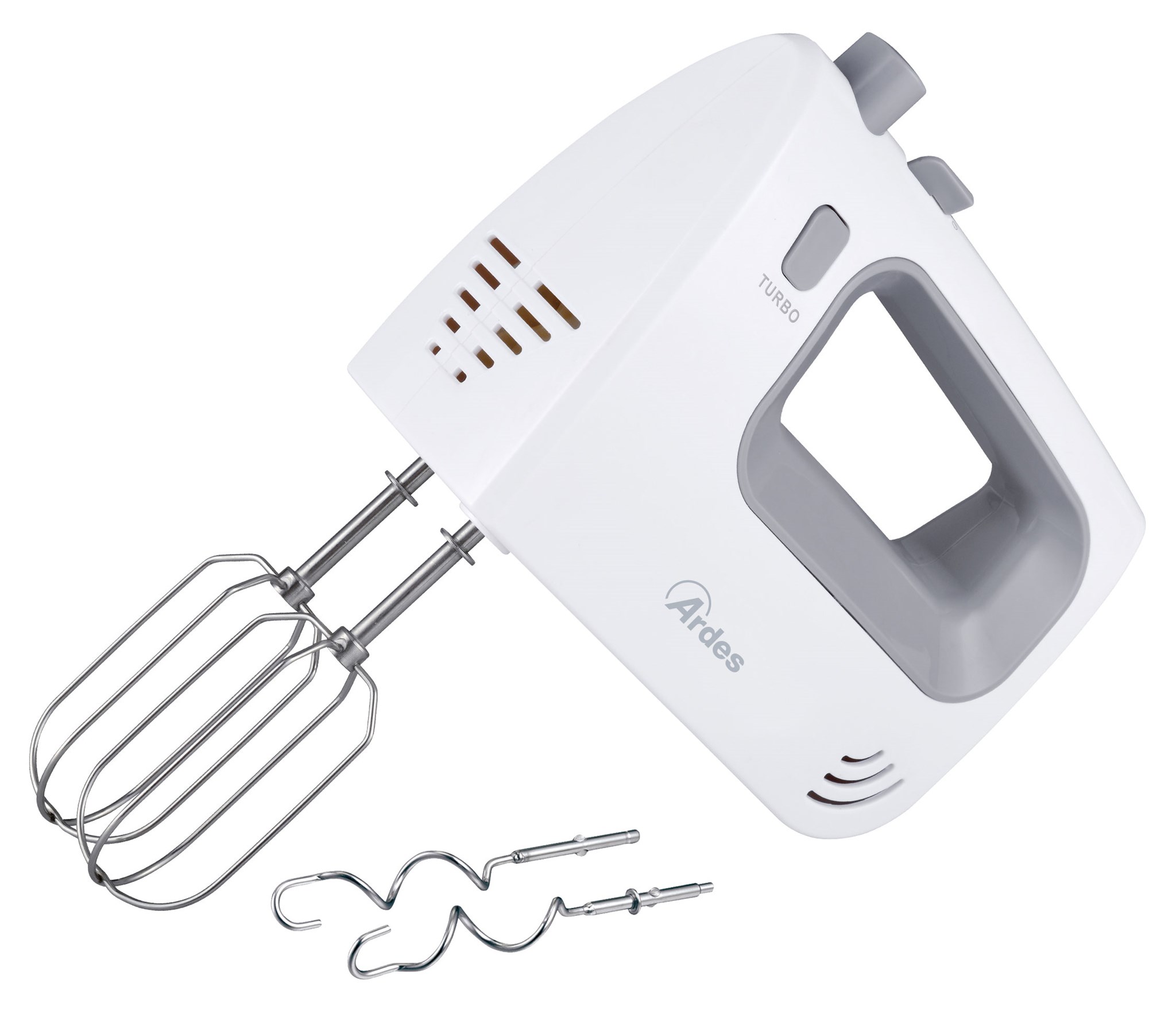Ardes Handmixer 200W / 5 Stufen + Turbostufe / mit Knethaken und Quirle