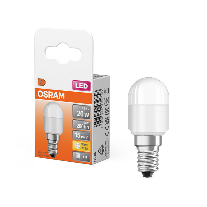 LED Speziallampe T26 20 / 200lm / 2,3W / E14 / 220-240V / 200° / 2.700K / 827 ww matt