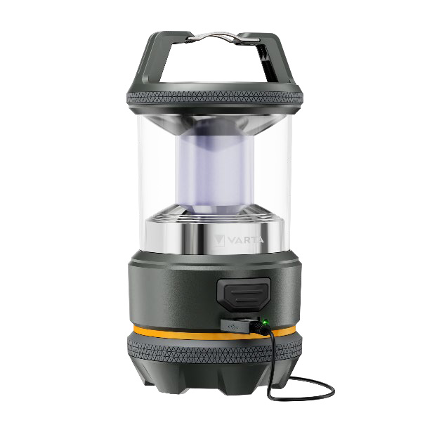 Varta LED Outdoor Sports Laterne L20R / wiederaufladbar durch USB-C / 420lm / 3 Leuchtmodi / mit Haken / IP54