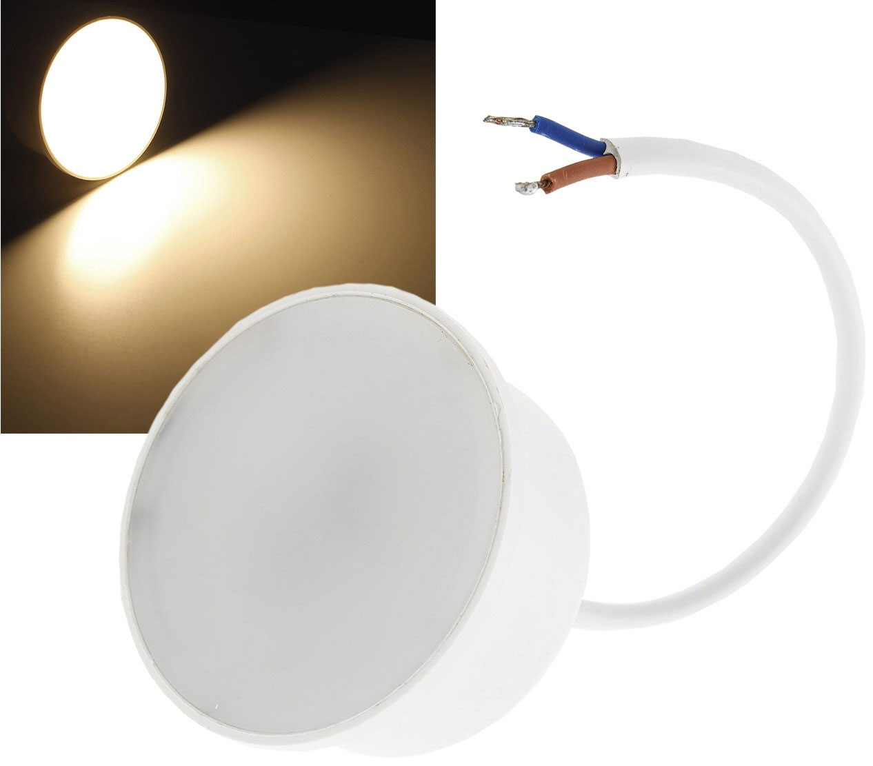 LED-Leuchtmittel Coin Piatto W5 / 390lm / 5W / 230V / 2.900 K / 120° / ww matt / 50x24mm