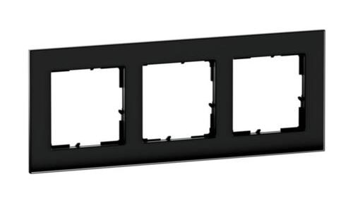 Legrand SEANO Natura 3-fach Rahmen aus Glas / 90 x 232 mm / Black Smoked Glas