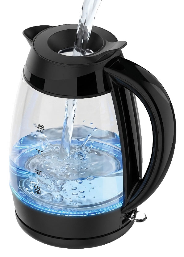 Glas-Wasserkocher KETTY XL / 2 l / 1.850-2.200W