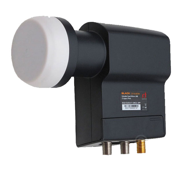 INVERTO SCR UNICABLE LNB mit vergoldeten F-Anschlüssen / 0,2 dB LNB, 2 Legacy Ausgänge