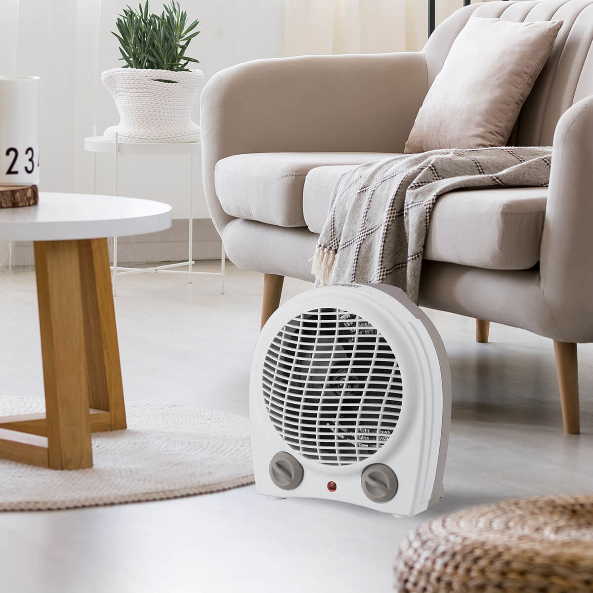 Heizlüfter Tepo Mini 1.000W / 2.000W / 2 Stufen / Sommerlüftung / Thermostat / Überhitzungsschutz / für Räume bis zu 60m³
