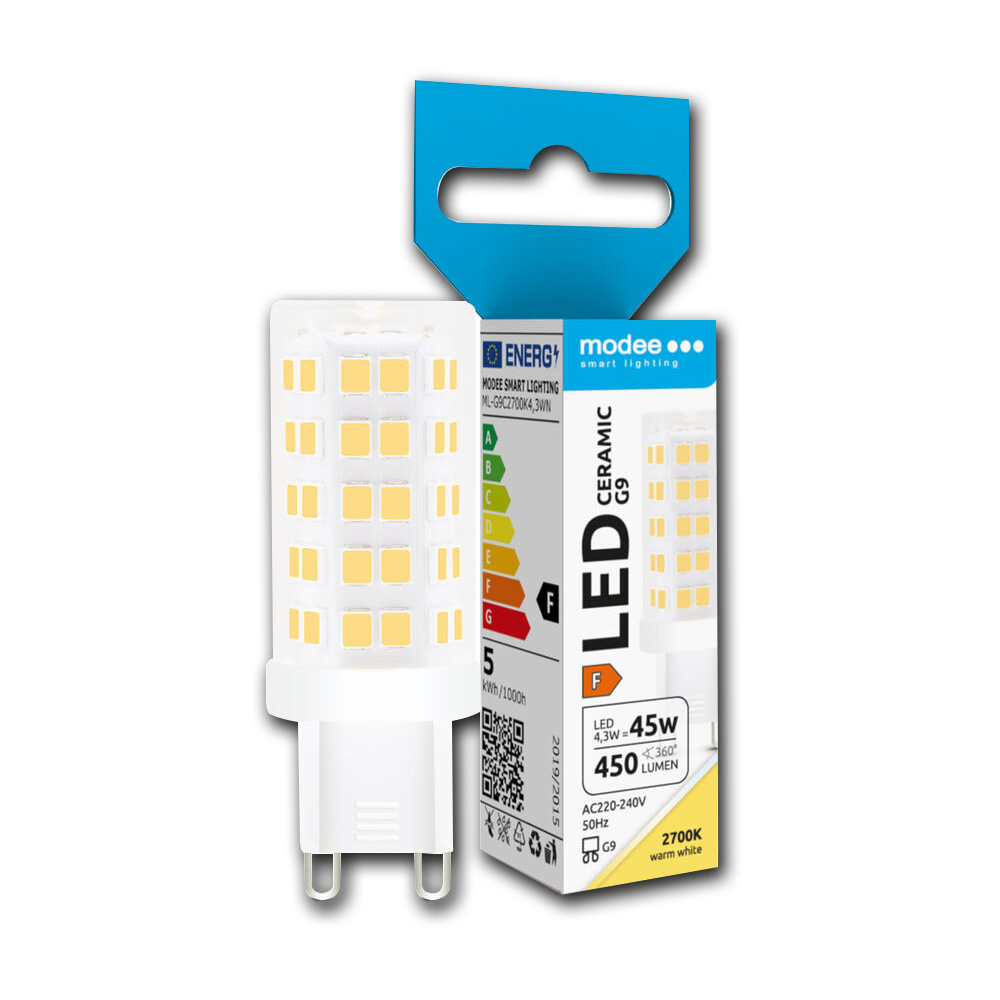 LED-Stiftsockellampe 450lm / 4,3W / G9 / 220-240V / 300° / 2.700K / ww