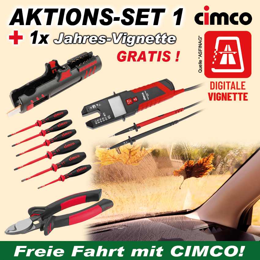 Cimco AKTIONS-SET 1 - Werkzeugsortiment inkl. digitaler Jahresvignette 2027 GRATIS